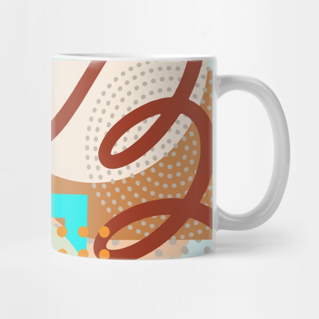 Modern Geometric Pattern Aqua Terracotta Style by SwagOMart